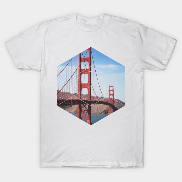 Golden Gate Bridge Geometric Photography T-Shirt by deificusArt